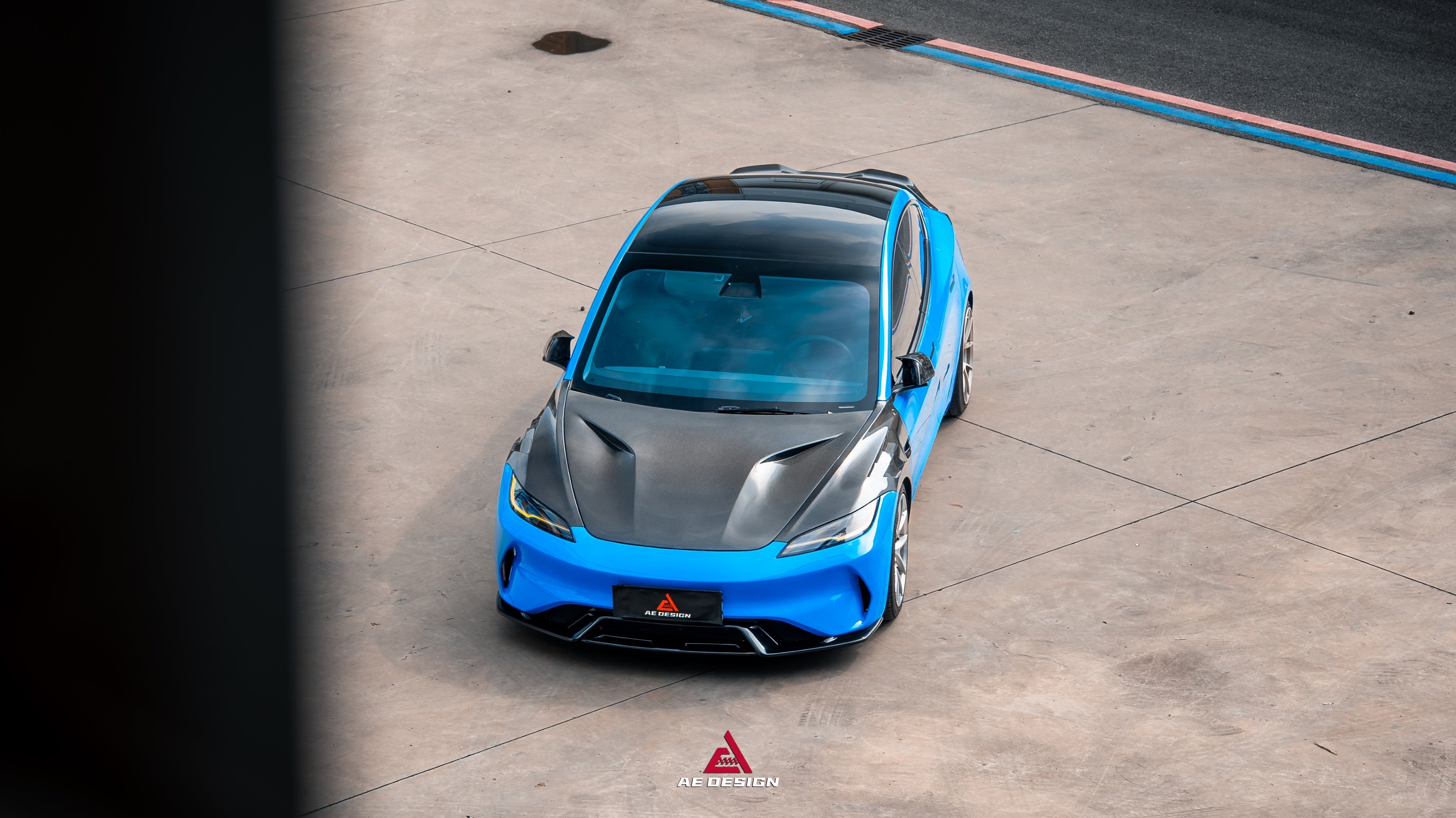 Tesla Model 3 Highland / Performance 2024-ON with Aftermarket Parts - Action Aero Series Hood Bonnet Carbon Fiber From ArmorExtend