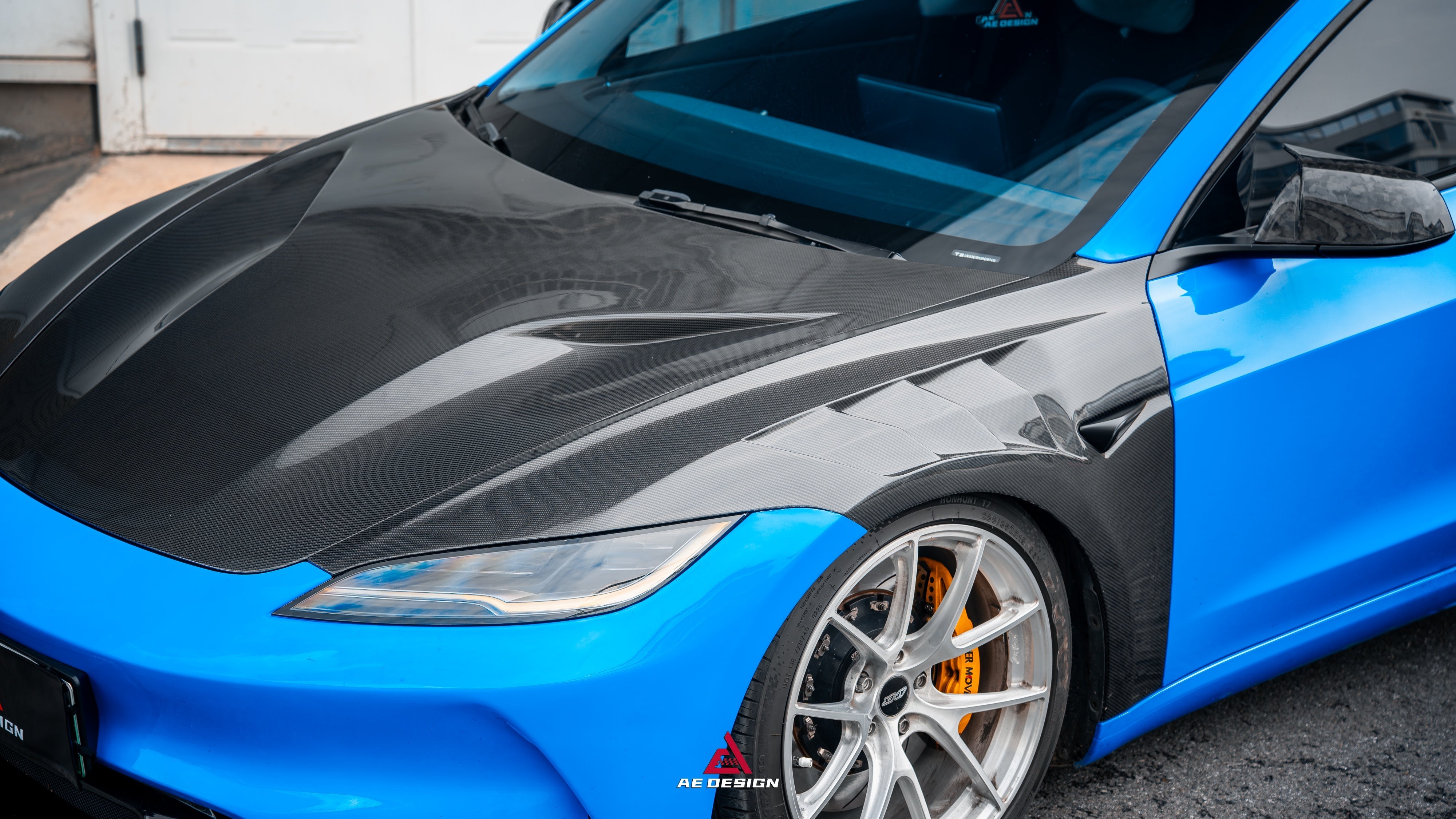 Tesla Model 3 Highland / Performance 2024-ON with Aftermarket Parts - Action Aero Series Hood Bonnet Carbon Fiber From ArmorExtend