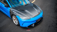 Tesla Model 3 Highland / Performance 2024-ON with Aftermarket Parts - Action Aero Series Hood Bonnet Carbon Fiber From ArmorExtend