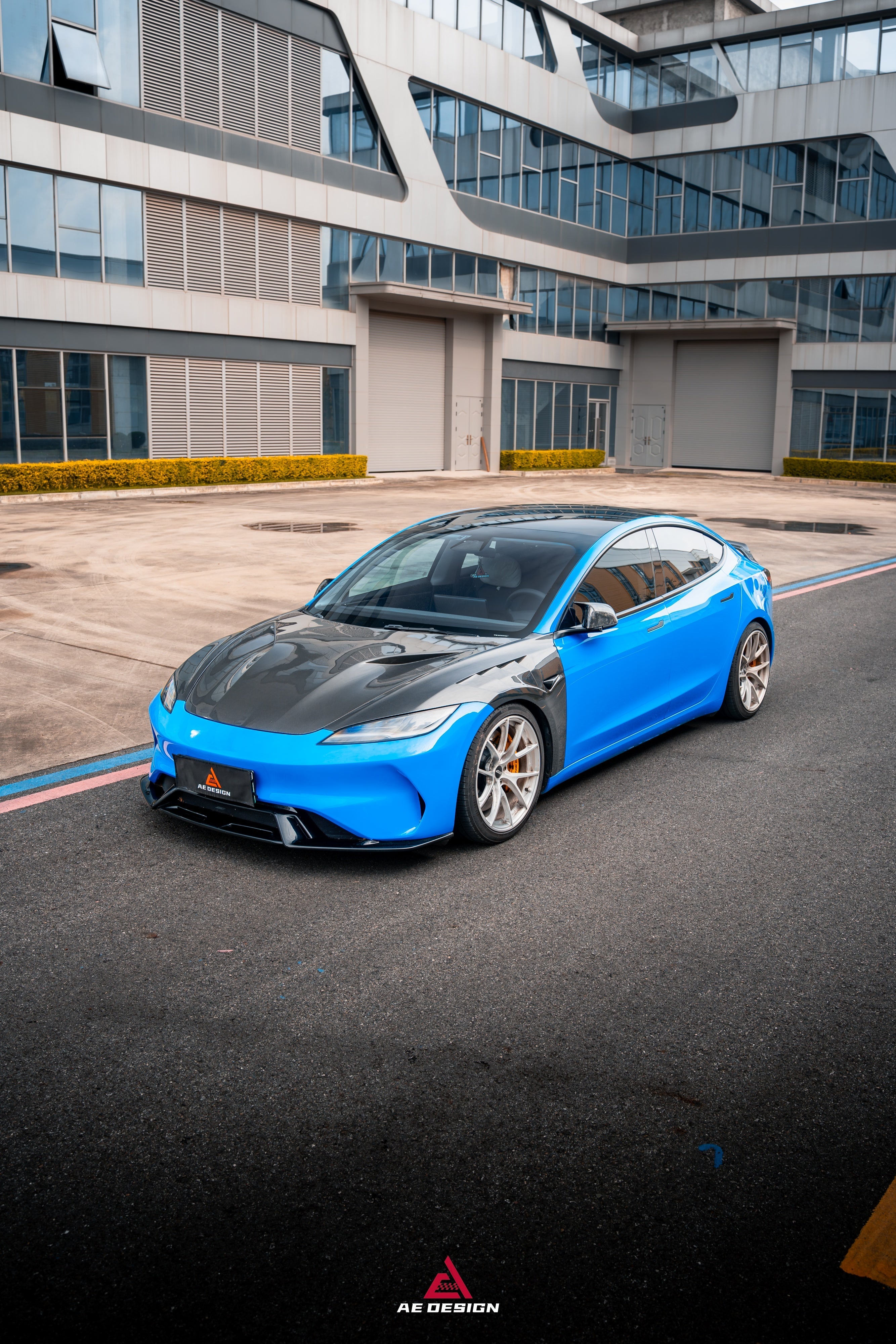 Tesla Model 3 Highland / Performance 2024-ON with Aftermarket Parts - Action Aero Series Hood Bonnet Carbon Fiber From ArmorExtend