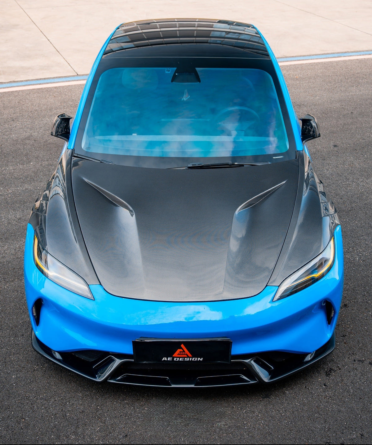 Tesla Model 3 Highland / Performance 2024-ON with Aftermarket Parts - Action Aero Series Hood Bonnet Carbon Fiber From ArmorExtend