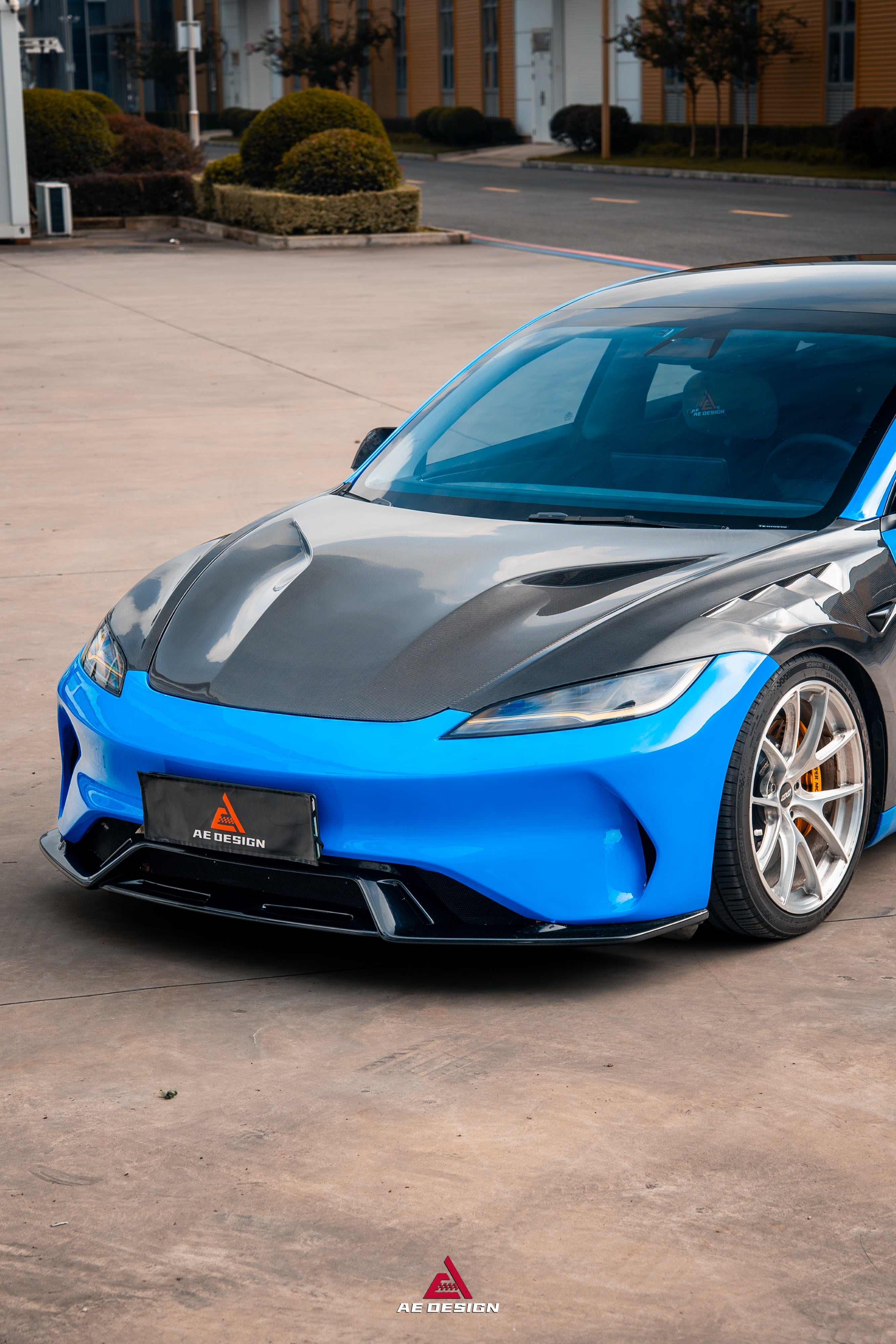 Tesla Model 3 Highland / Performance 2024-ON with Aftermarket Parts - Action Aero Series Hood Bonnet Carbon Fiber From ArmorExtend
