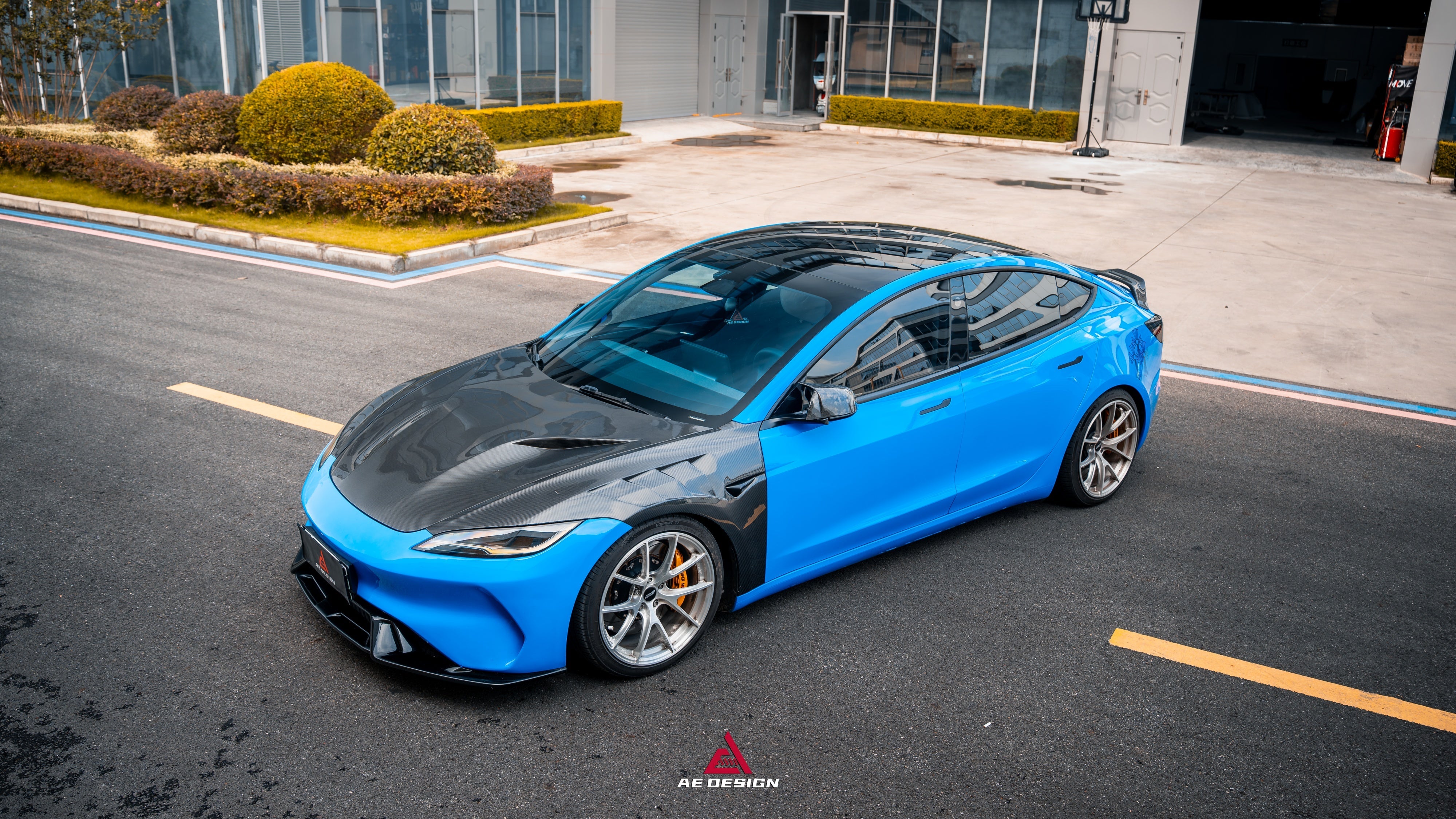 Tesla Model 3 Highland / Performance 2024-ON with Aftermarket Parts - Action Aero Series Hood Bonnet Carbon Fiber From ArmorExtend