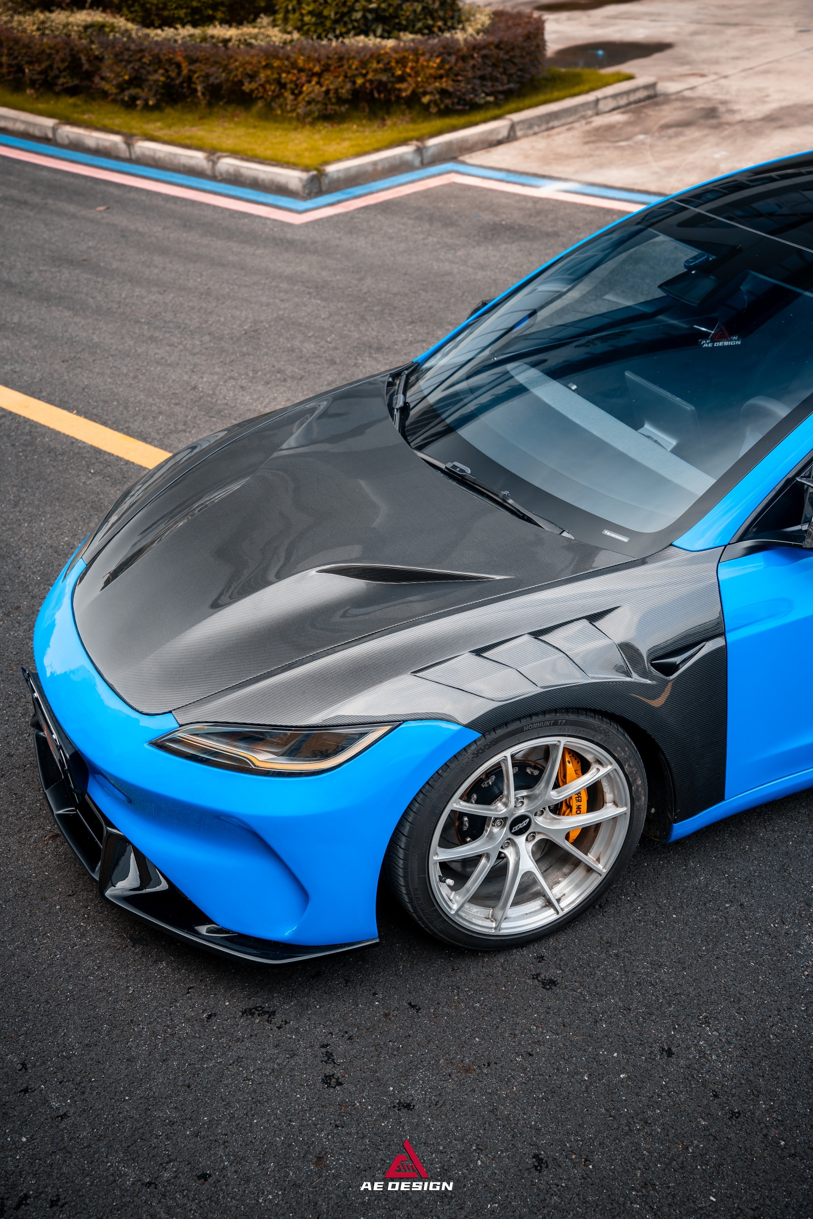 Tesla Model 3 Highland / Performance 2024-ON with Aftermarket Parts - Action Aero Series Hood Bonnet Carbon Fiber From ArmorExtend