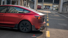 Tesla Model 3 Highland / Performance 2024-ON with Aftermarket Parts - AE Style Rear Diffuser & Canards Carbon Fiber from?ArmorExtend