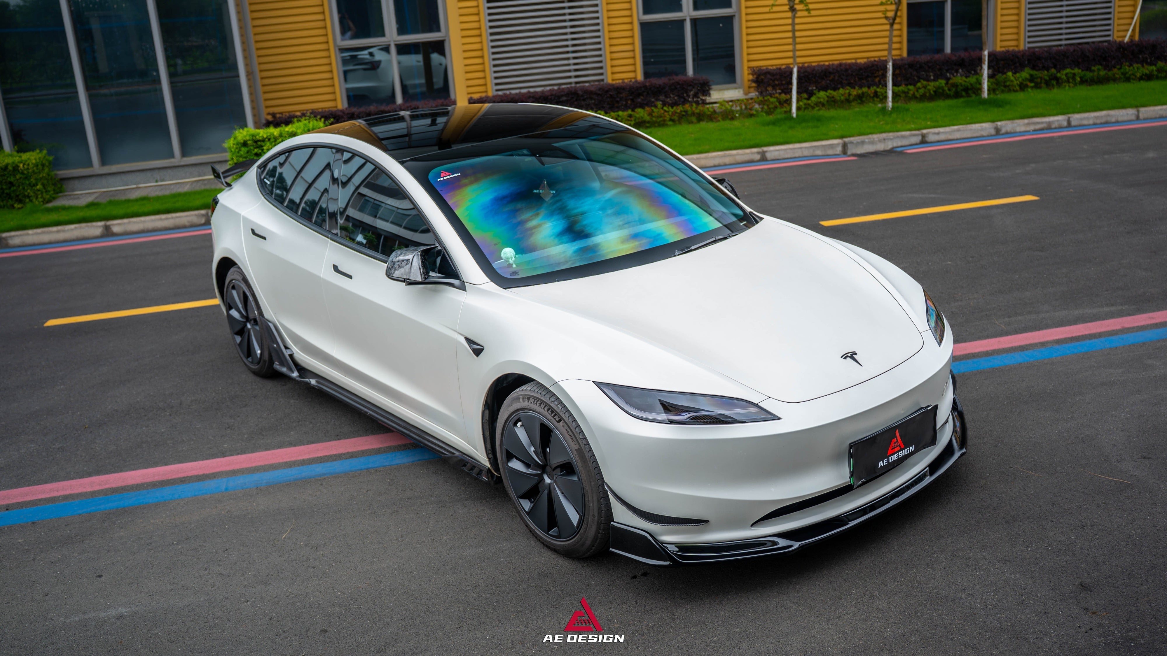 Tesla Model 3 Highland 2024-ON with Aftermarket Parts - Plustic Front Lip ABS from ArmorExtend