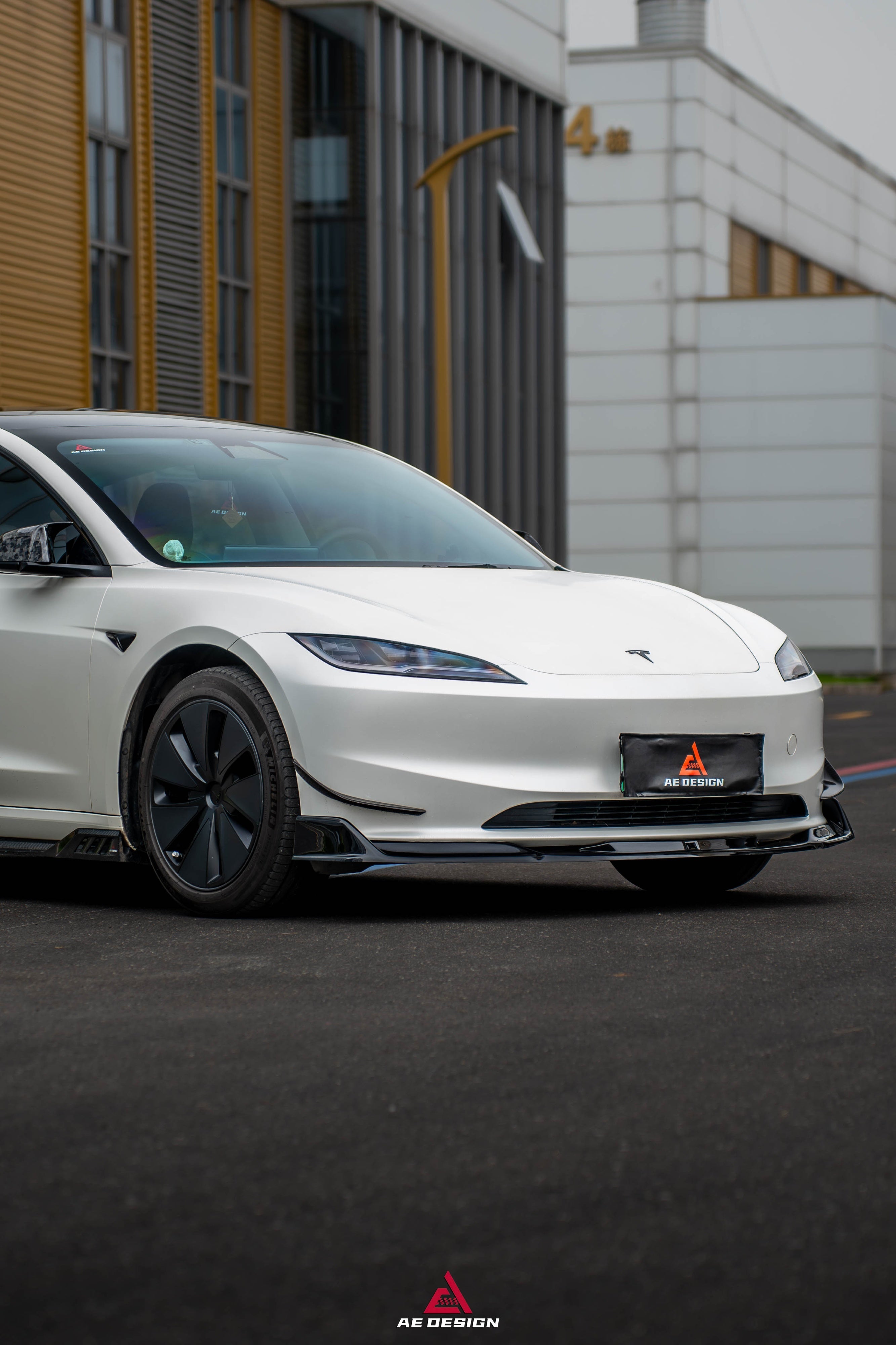 Tesla Model 3 Highland 2024-ON with Aftermarket Parts - Plustic Front Lip ABS from ArmorExtend
