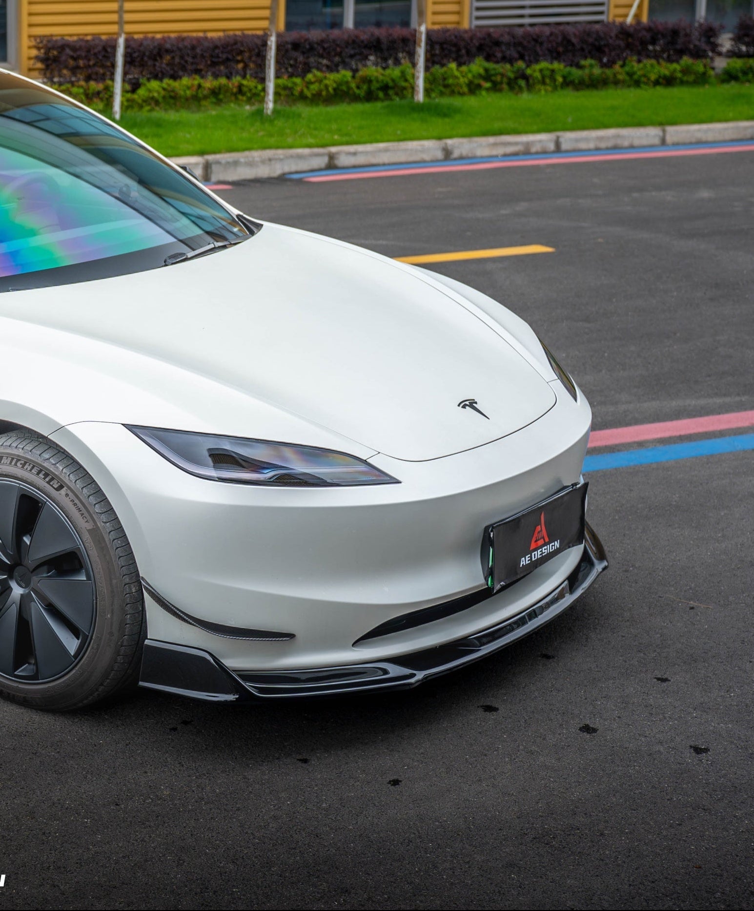 Tesla Model 3 Highland 2024-ON with Aftermarket Parts - Plustic Front Lip ABS from ArmorExtend