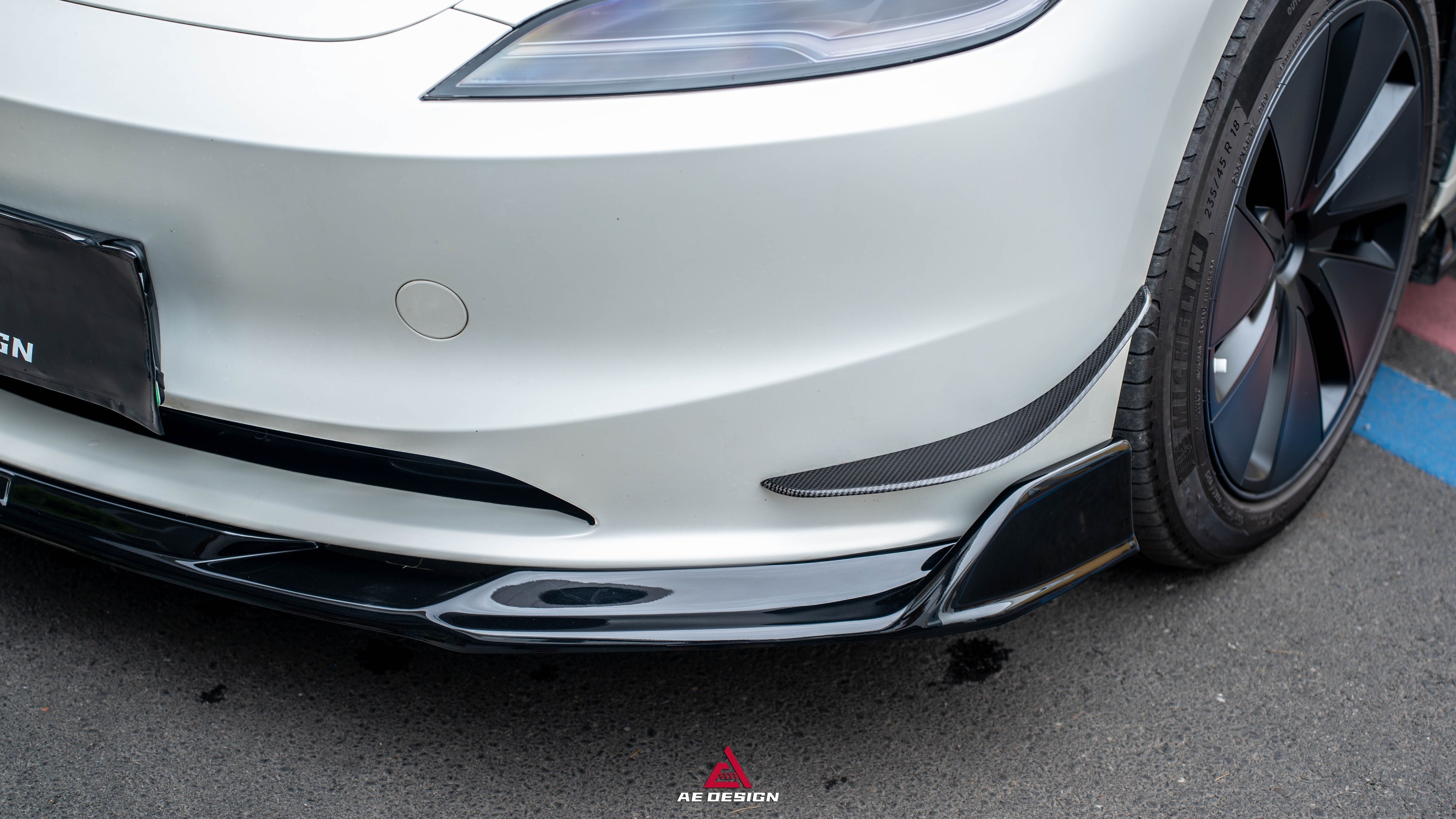 Tesla Model 3 Highland 2024-ON with Aftermarket Parts - Plustic Front Lip ABS from ArmorExtend
