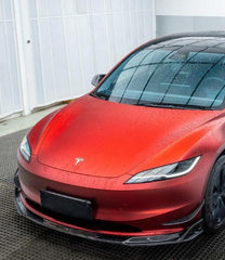 Tesla Model 3 Highland 2024-ON with Aftermarket Parts - AE Style Front Lip Carbon Fiber from?ArmorExtend