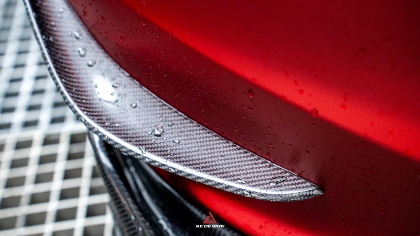 Tesla Model 3 Highland 2024-ON with Aftermarket Parts - AE Style Front Canards Carbon Fiber from?ArmorExtend