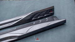 Tesla Model 3 Highland / Performance 2024-ON with Aftermarket Parts - AE Style Side Skirts & Canards Carbon Fiber from?ArmorExtend