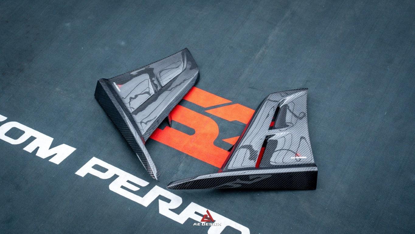 Tesla Model 3 Highland / Performance 2024-ON with Aftermarket Parts - AE Style Side Skirts & Canards Carbon Fiber from?ArmorExtend