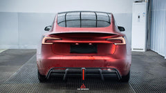 Tesla Model 3 Highland / Performance 2024-ON with Aftermarket Parts - AE Style Rear Diffuser & Canards Carbon Fiber from?ArmorExtend