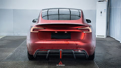 Tesla Model 3 Highland 2024-ON with Aftermarket Parts - AE Style Carbon Fiber Rear Diffuser & Canards from ArmorExtend