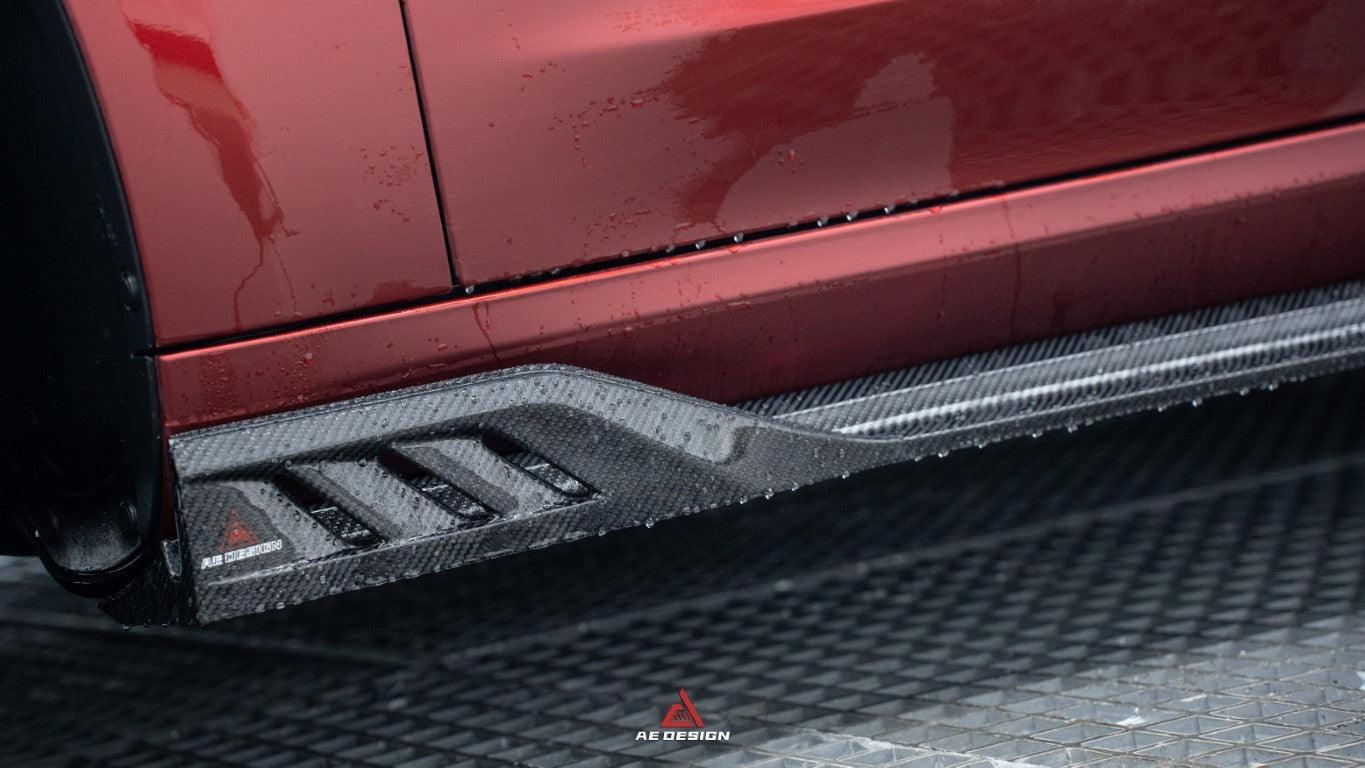 Tesla Model 3 Highland / Performance 2024-ON with Aftermarket Parts - AE Style Side Skirts & Canards Carbon Fiber from?ArmorExtend