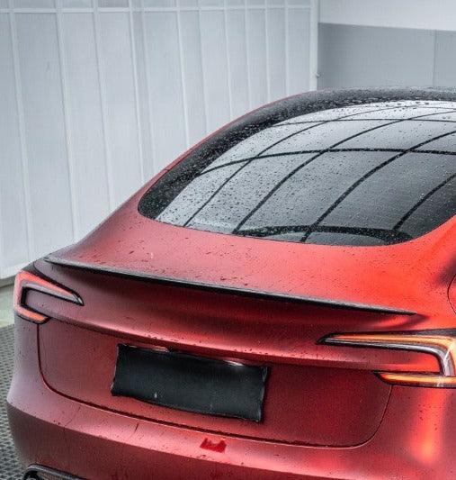 Tesla Model 3 Highland / Performance 2024-ON with Aftermarket Parts - AE Style Fiber Rear Wing?Pre-preg Carbon?from?ArmorExtend