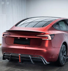 Tesla Model 3 Highland / Performance 2024-ON with Aftermarket Parts - AE Style Rear Diffuser & Canards Carbon Fiber from?ArmorExtend