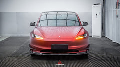 Tesla Model 3 Highland 2024-ON with Aftermarket Parts - AE Style Carbon Fiber Front Lip from ArmorExtend