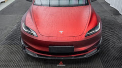 Tesla Model 3 Highland 2024-ON with Aftermarket Parts - AE Style Front Lip Carbon Fiber from?ArmorExtend