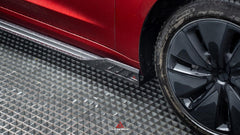 Tesla Model 3 Highland / Performance 2024-ON with Aftermarket Parts - AE Style Side Skirts & Canards Carbon Fiber from?ArmorExtend