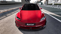 Tesla Model 3 Highland 2024-ON with Aftermarket Parts - Pre-preg Carbon Fiber Front Lip from Karbel Carbon