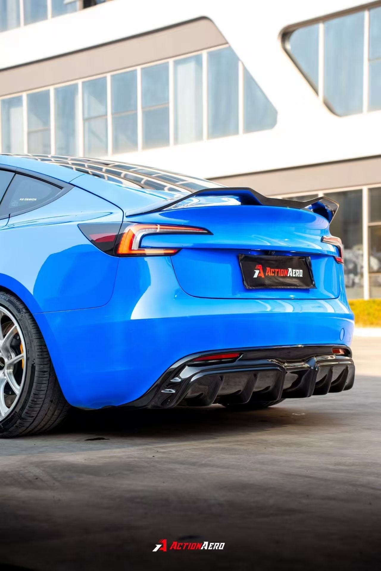 Tesla Model 3 Highland 2024-ON with Aftermarket Parts - Action Aero Series Rear Diffuser ABS from ArmorExtend