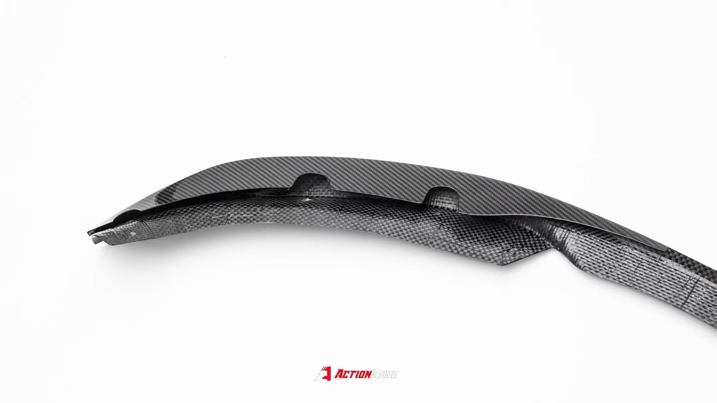 Tesla Model 3 Highland 2024-ON with Aftermarket Parts - Action Aero Series Front Lip & Splitter Dry Pre-preg Carbon Fiber / ABS from ArmorExtend