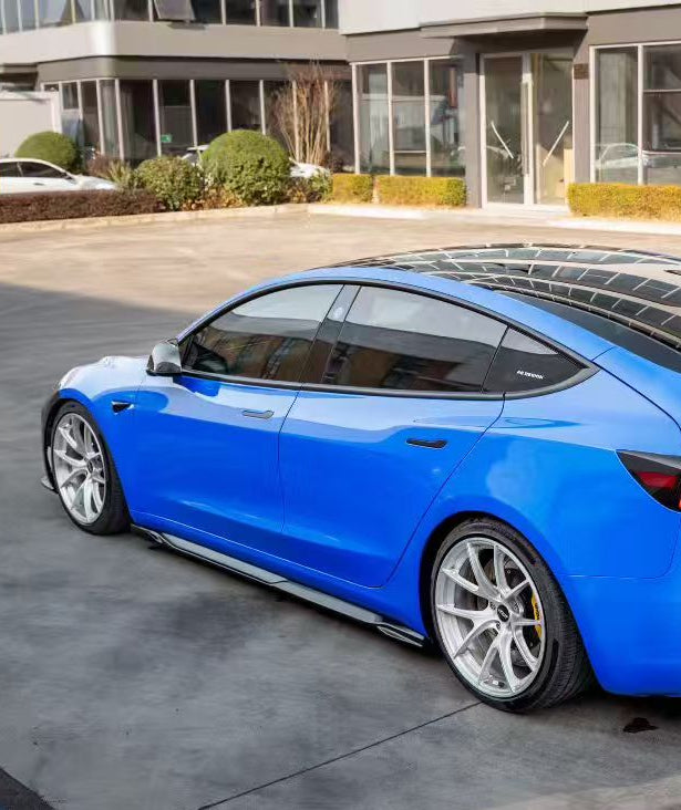 Tesla Model 3 Highland / Performance 2024-ON with Aftermarket Parts - Action Aero Series Side Skirts ABS from ArmorExtend
