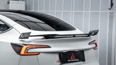 Tesla Model 3 Highland / Performance 2024-ON with Aftermarket Parts - AE Style Carbon Fiber Rear Wing from ArmorExtend 