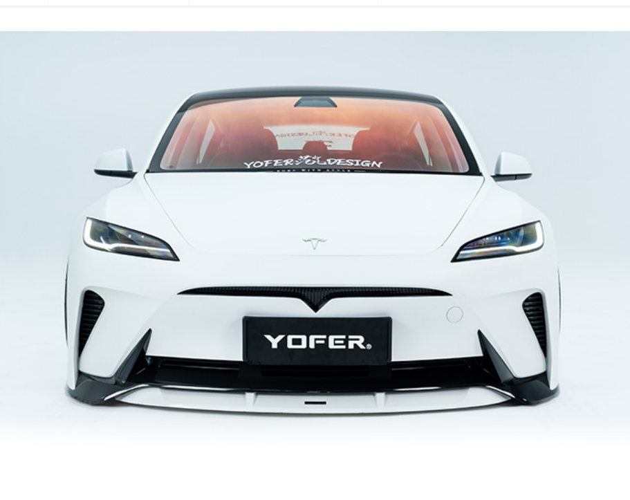 Tesla Model 3 Highland  Performance 2024-ON with Aftermarket Parts -  Loong Flames Max Front Bumper PP & ABS from Yofer USA