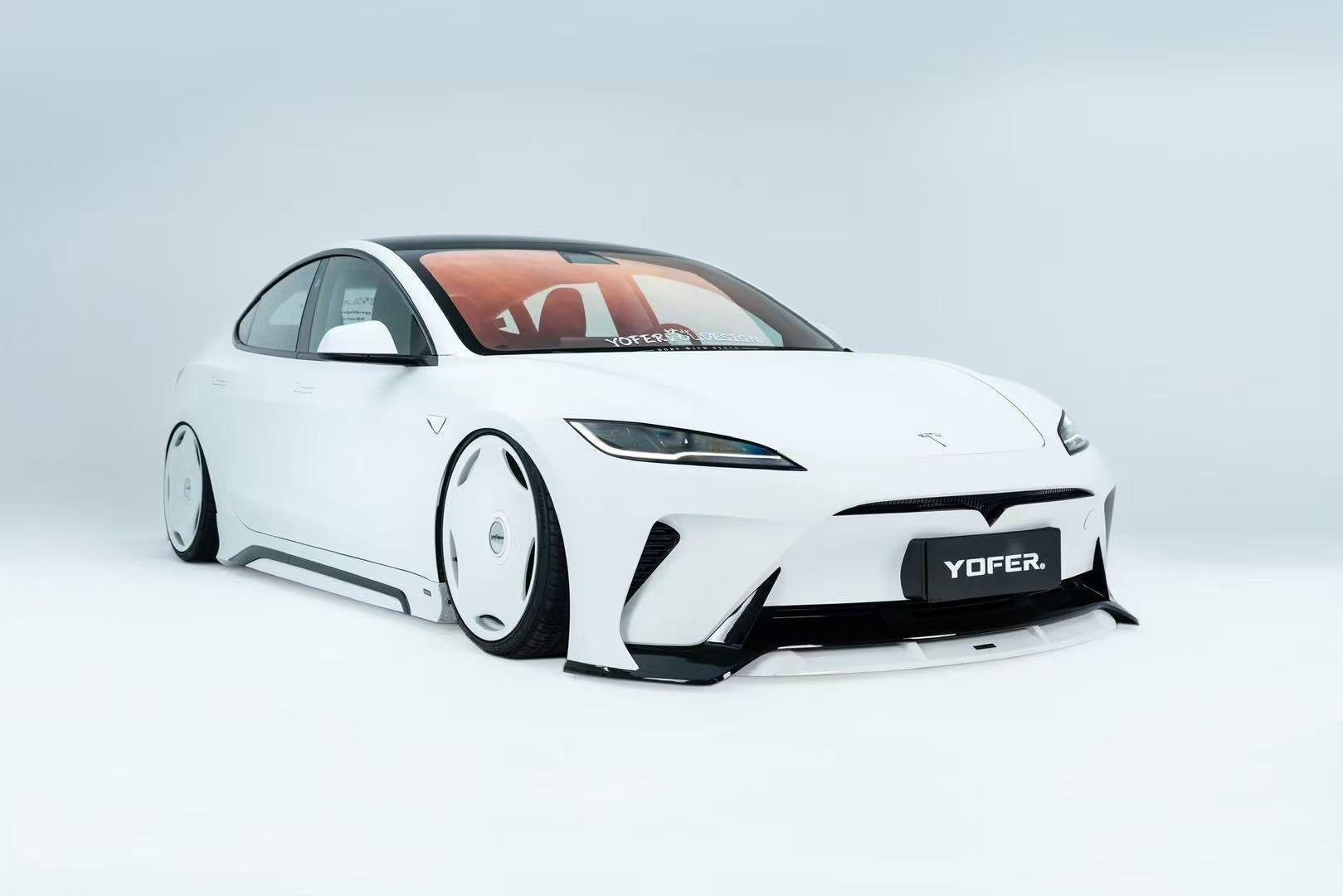 Tesla Model 3 Highland  Performance 2024-ON with Aftermarket Parts -  Loong Flames Max Front Bumper PP & ABS from Yofer USA