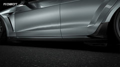 Tesla Model 3 Highland  Performance 2024-ON with Robot Craftsman's Aftermarket Parts - Carbon Fiber & FRP Fenders Flares & Wheel Arches & Side Skirts & Front Corner Canards & Side Canards HACKER