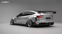 Tesla Model 3 Highland  Performance 2024-ON with Robot Craftsman's Aftermarket Parts - Carbon Fiber & FRP Fenders Flares & Wheel Arches & Side Skirts & Front Corner Canards & Side Canards HACKER