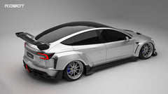Tesla Model 3 Highland  Performance 2024-ON with Robot Craftsman's Aftermarket Parts - Carbon Fiber & FRP Fenders Flares & Wheel Arches & Side Skirts & Front Corner Canards & Side Canards HACKER