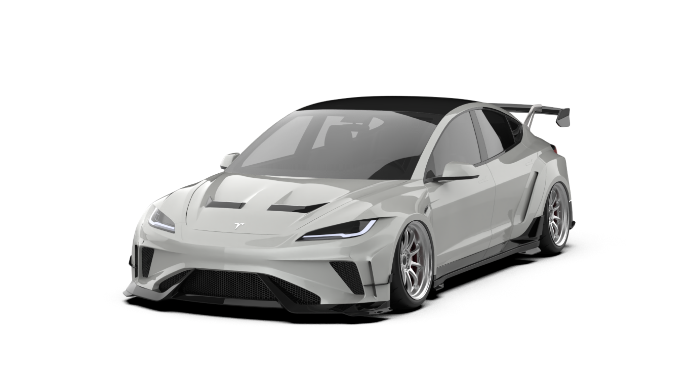 Tesla Model 3 Highland / Performance 2024-ON with Aftermarket Parts - Full Complete Kit Carbon Fiber / FRP from Robot Craftsman