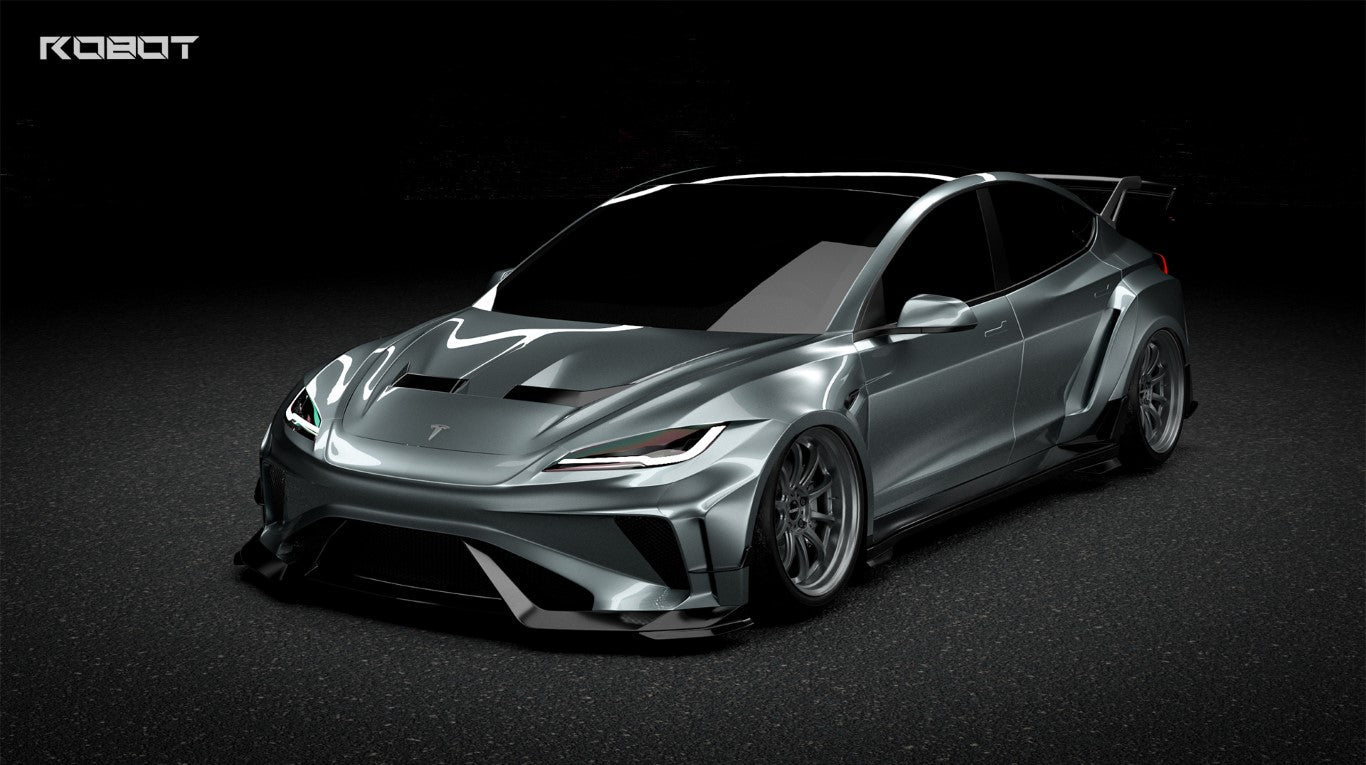 Tesla Model 3 Highland / Performance 2024-ON with Aftermarket Parts - Full Complete Kit Carbon Fiber / FRP from Robot Craftsman