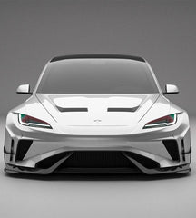 Tesla Model 3 Highland / Performance 2024-ON with Aftermarket Parts - Hacker Widebody Front Bumper & Lip Carbon Fiber / FRP from Robot Craftsman