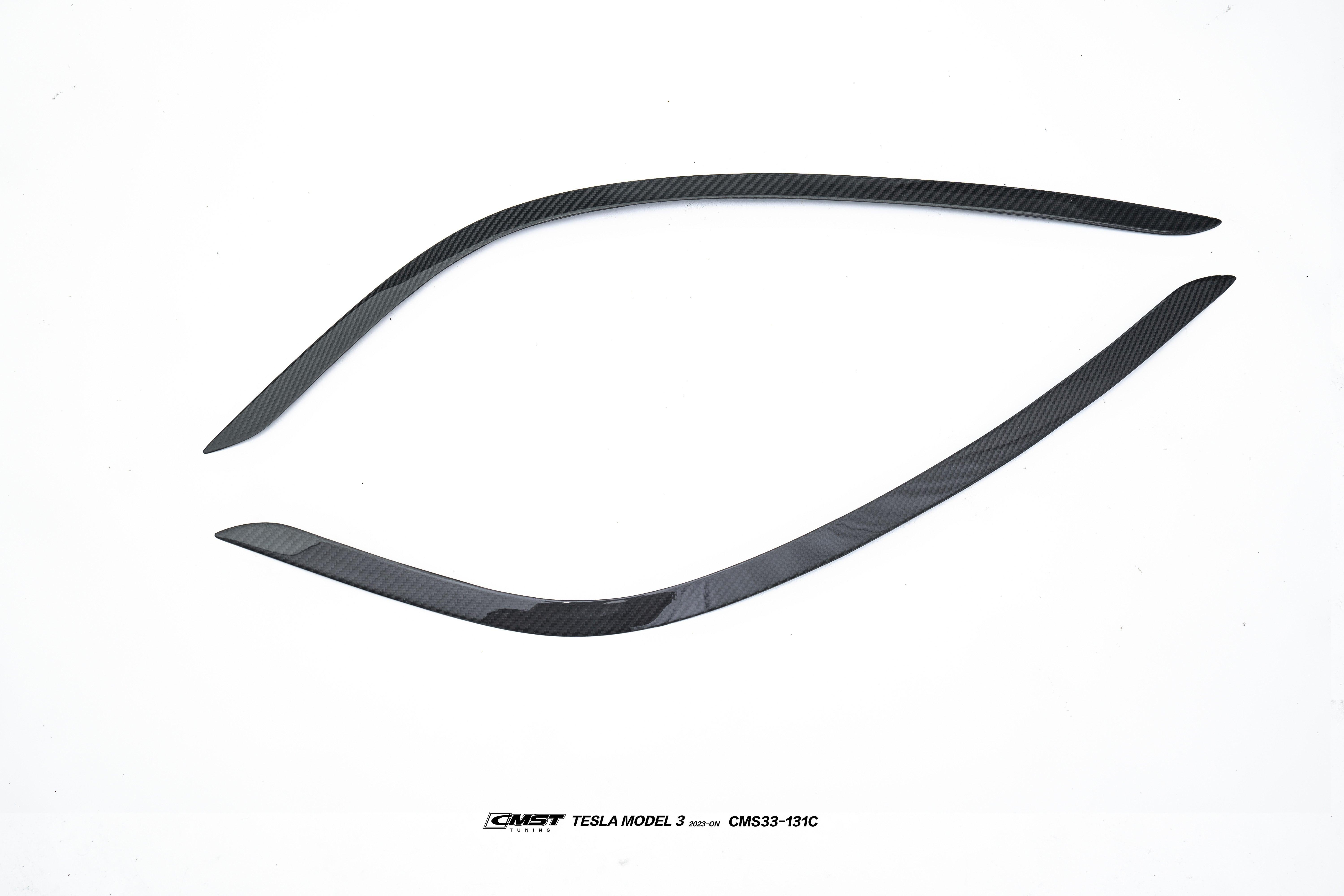 Tesla Model 3 Highland Long Range RWD 2024-ON with Aftermarket Parts - Front Intake Vents Trim Carbon Fiber from CMST Tuning