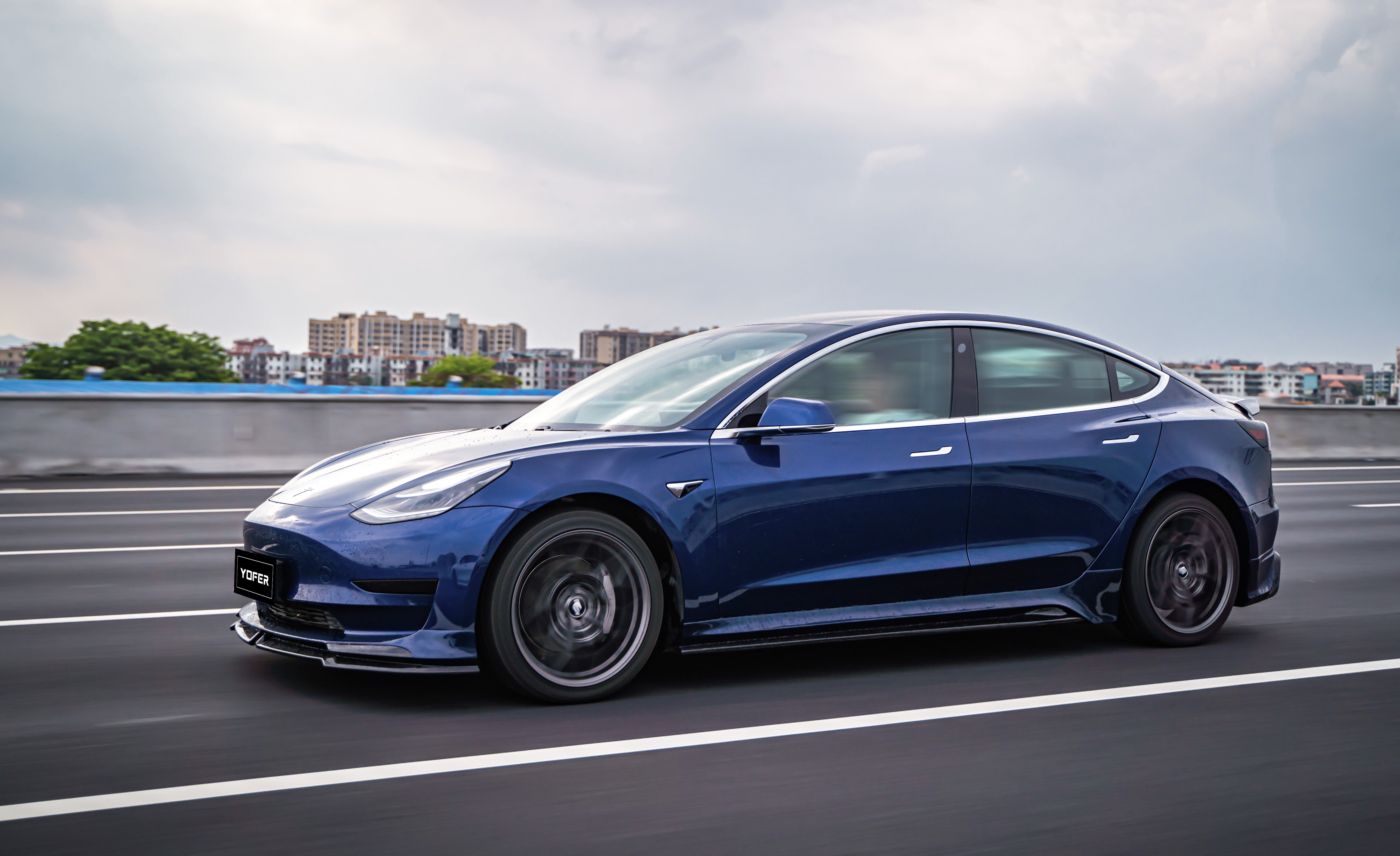 Tesla Model 3/Long Range/Performance 2017 2018 2019 2020 2021 2022 2023 with Aftermarket Parts - Full Body Kit PP Polypropylene from Yofer USA