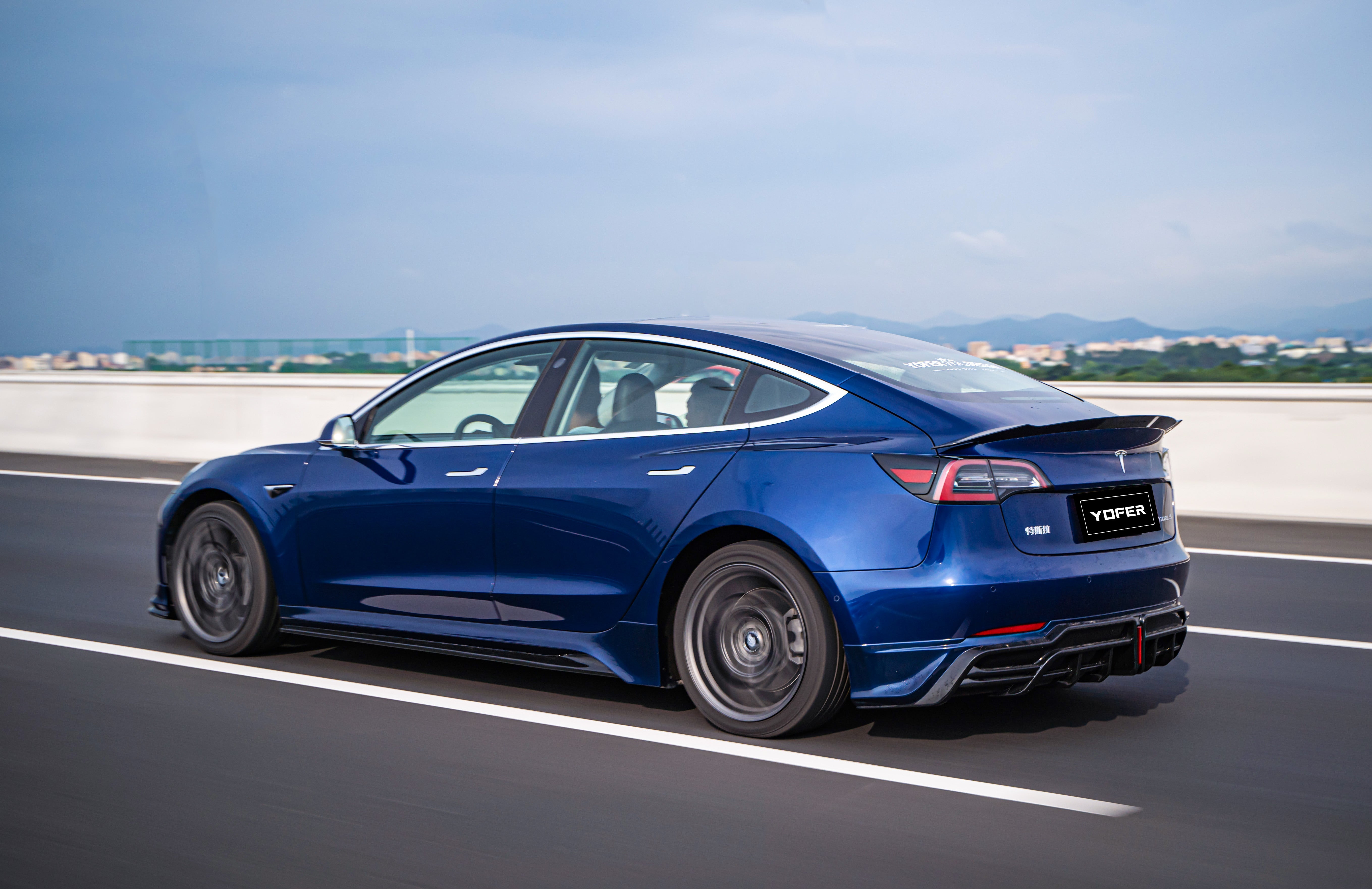 Tesla Model 3/Long Range/Performance 2017 2018 2019 2020 2021 2022 2023 with Aftermarket Parts - Full Body Kit PP Polypropylene from Yofer USA