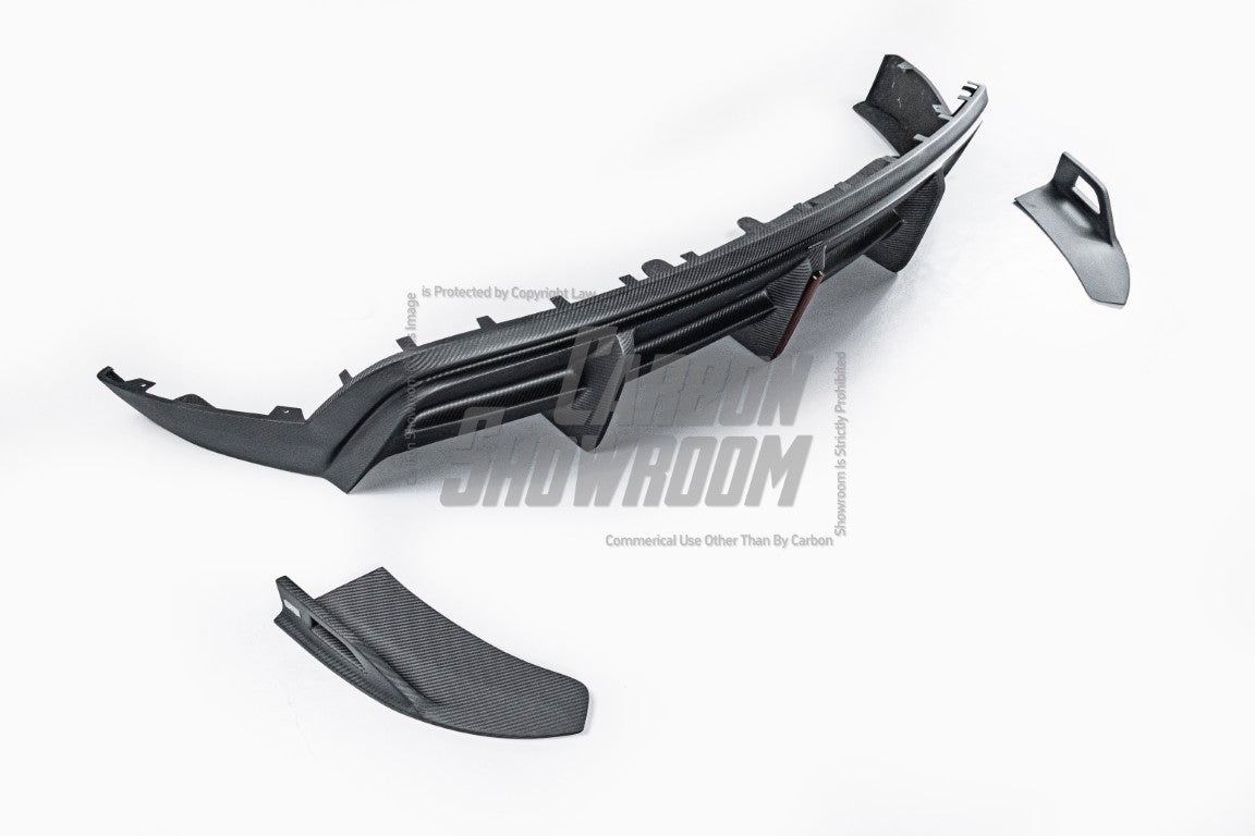 Your Tesla Model Y 2020 2021 2022 2023 2024 with Aftermarket Parts - AE Style Rear Diffuser Carbon Fiber from  ArmorExtend