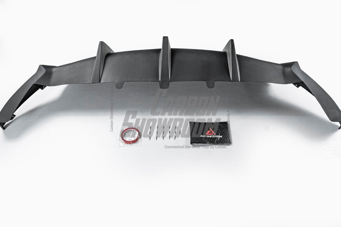 Your Tesla Model Y 2020 2021 2022 2023 2024 with Aftermarket Parts - AE Style Rear Diffuser Carbon Fiber from  ArmorExtend