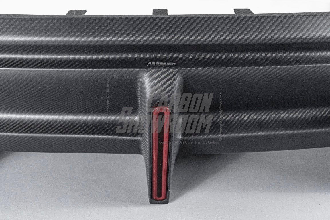 Your Tesla Model Y 2020 2021 2022 2023 2024 with Aftermarket Parts - AE Style Rear Diffuser Carbon Fiber from  ArmorExtend