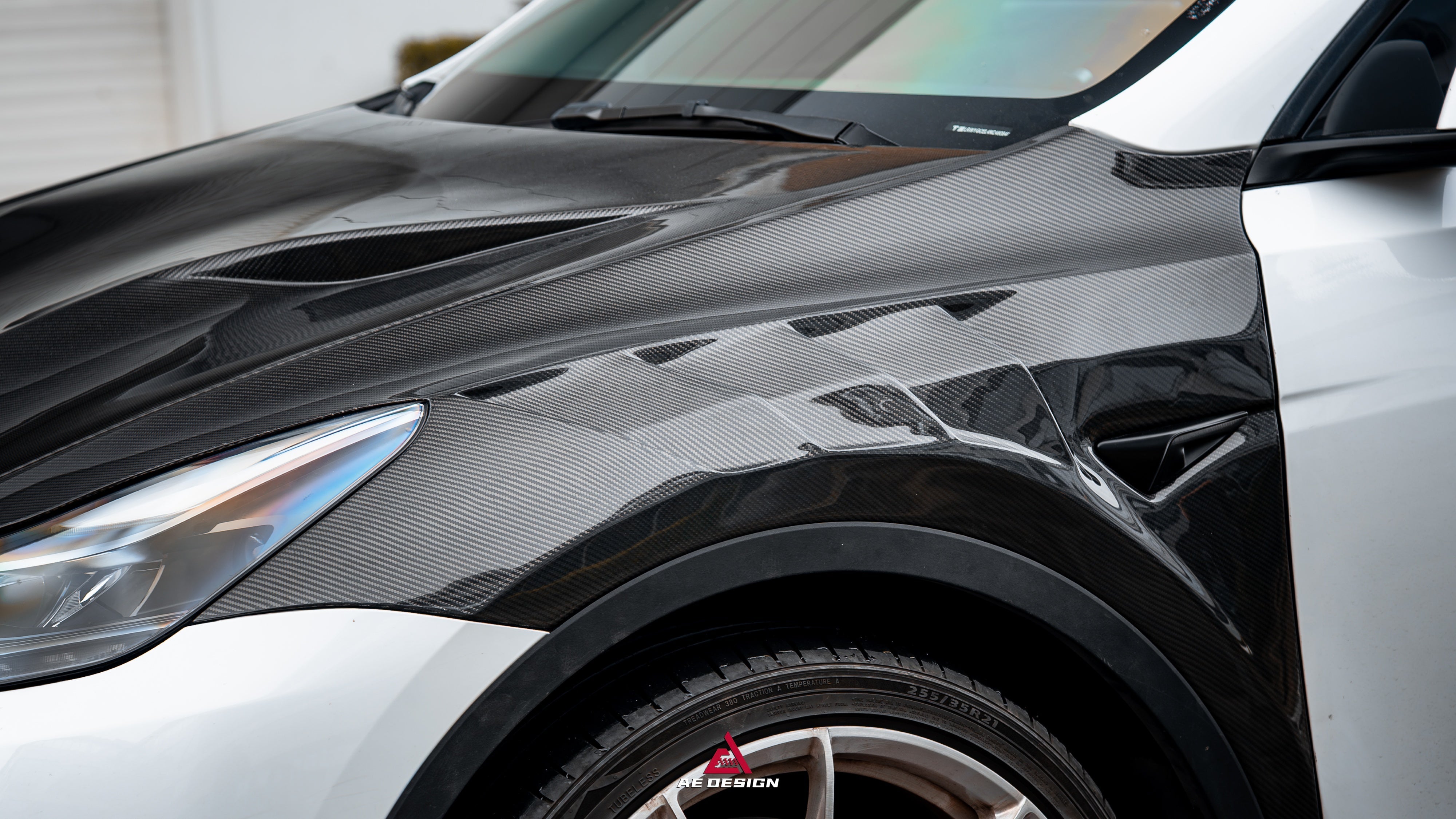 Tesla Model Y Performance AWD Long Range RWD Standard 2020 2021 2022 2023 2024 2025 with Aftermarket Parts - ART Front Fenders Carbon Fiber from ArmorExtend