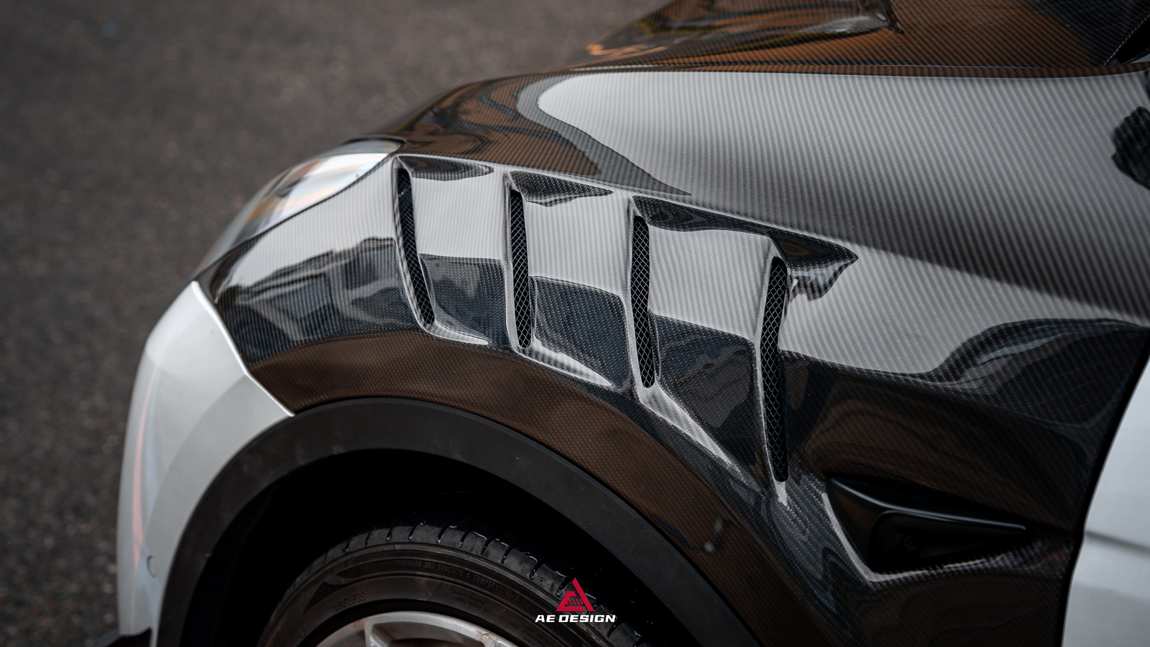 Tesla Model Y Performance AWD Long Range RWD Standard 2020 2021 2022 2023 2024 2025 with Aftermarket Parts - ART Front Fenders Carbon Fiber from ArmorExtend