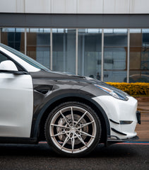 Tesla Model Y Performance AWD Long Range RWD Standard 2020 2021 2022 2023 2024 2025 with Aftermarket Parts - ART Front Fenders Carbon Fiber from ArmorExtend