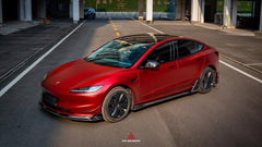 Tesla Model 3 Highland 2024-ON with Aftermarket Parts - AE Style Front Canards Carbon Fiber from?ArmorExtend