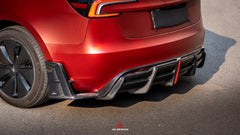 Tesla Model 3 Highland / Performance 2024-ON with Aftermarket Parts - AE Style Rear Diffuser & Canards Carbon Fiber from?ArmorExtend