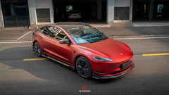 Tesla Model 3 Highland / Performance 2024-ON with Aftermarket Parts - AE Style Side Skirts & Canards Carbon Fiber from ArmorExtend
